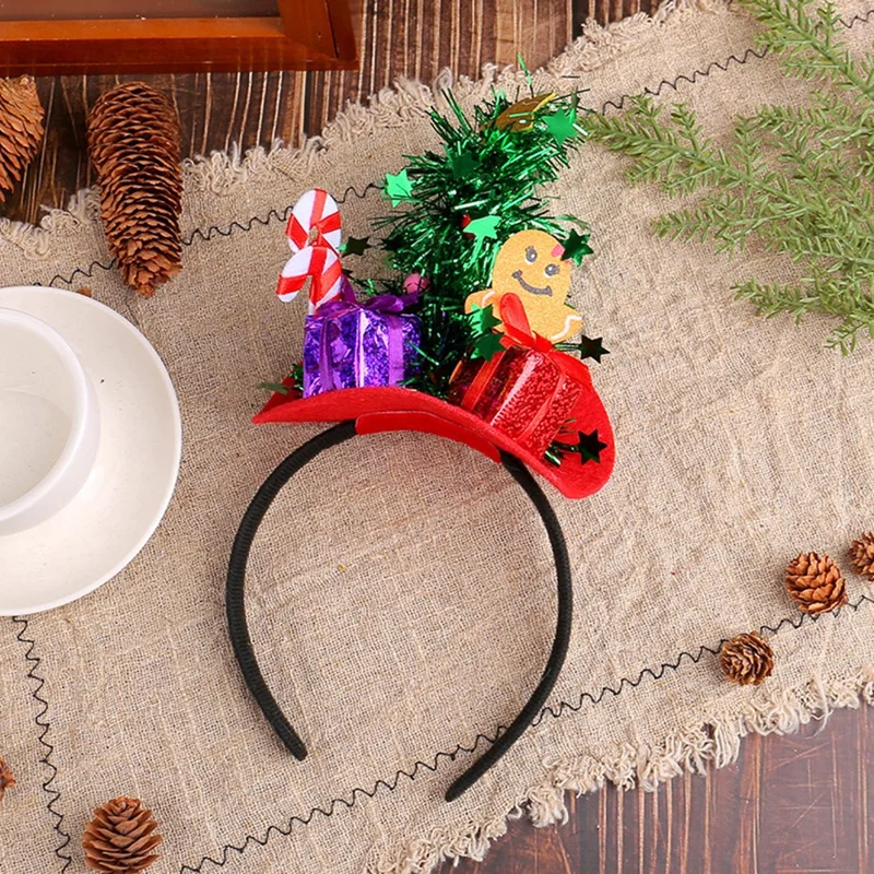 Pointed Hat / Gift Bag / Xmas Tree Headband Christmas Hair Hoop Holiday Headwear Party Supplies - Gift Bag