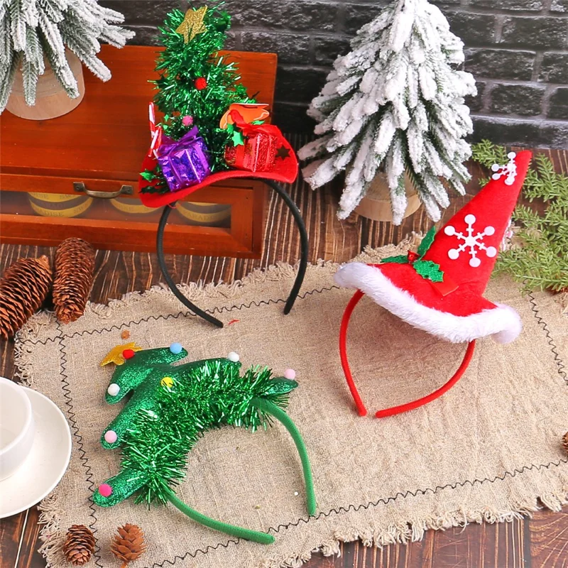 Pointed Hat / Gift Bag / Xmas Tree Headband Christmas Hair Hoop Holiday Headwear Party Supplies - Gift Bag