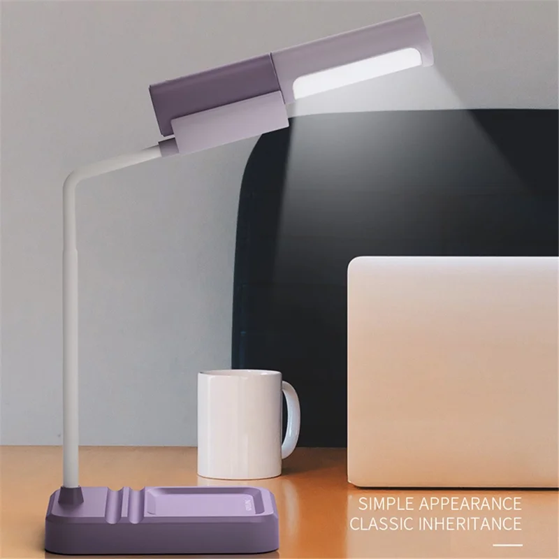 GIVELONG Home Dormitory LED Desk Lamp Rechargeable Eye Protection Night Light - Purple