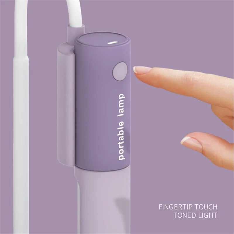 GIVELONG Home Dormitory LED Desk Lamp Rechargeable Eye Protection Night Light - Purple