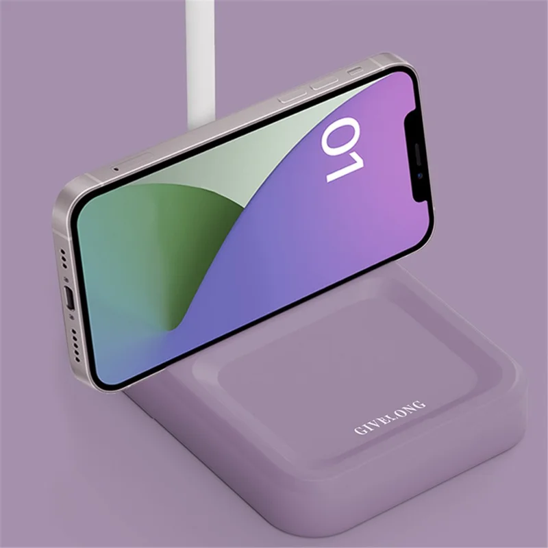 GIVELONG Home Dormitory LED Desk Lamp Rechargeable Eye Protection Night Light - Purple