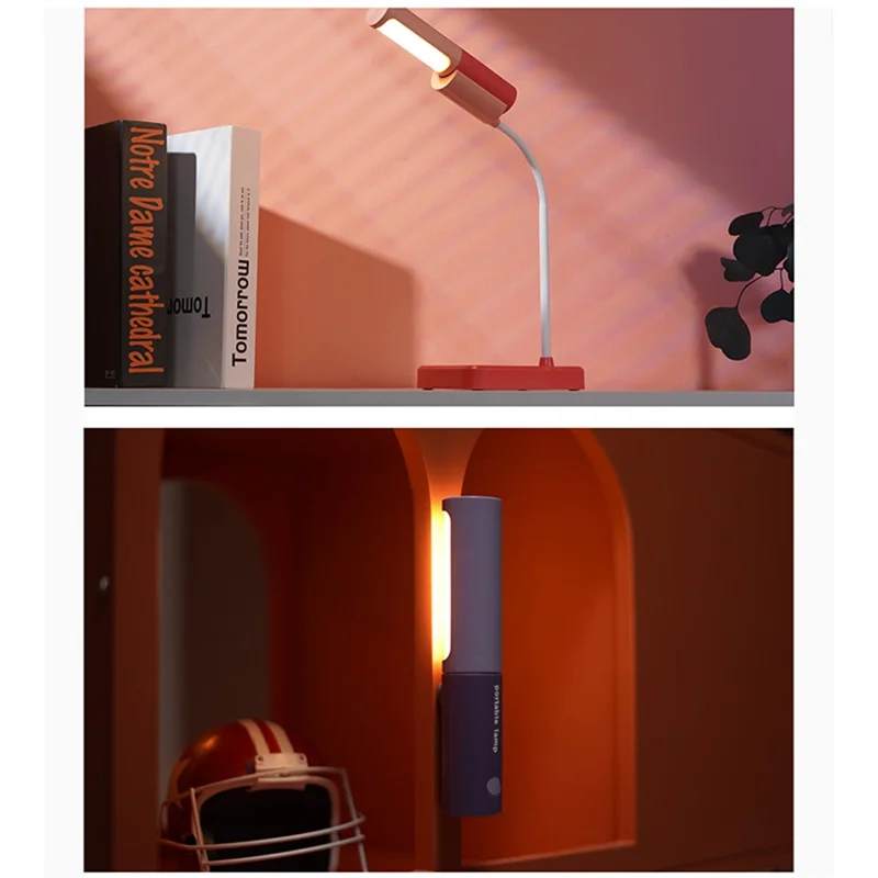 GIVELONG Home Dormitory LED Desk Lamp Rechargeable Eye Protection Night Light - Purple