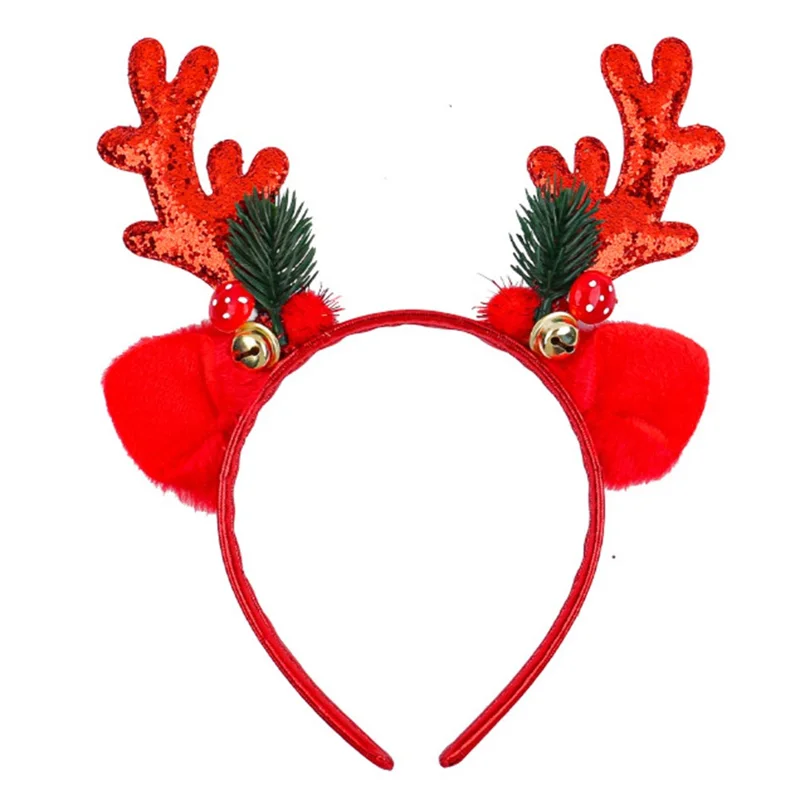 Christmas Hair Hair Hoop Lanterna Bandeira de Chapé - Vermelho