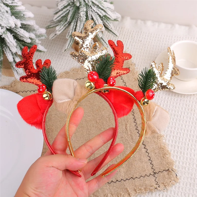 Christmas Hair Hair Hoop Lanterna Bandeira de Chapé - Vermelho