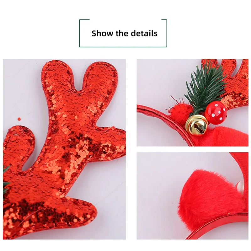 Christmas Hair Hair Hoop Lanterna Bandeira de Chapé - Vermelho