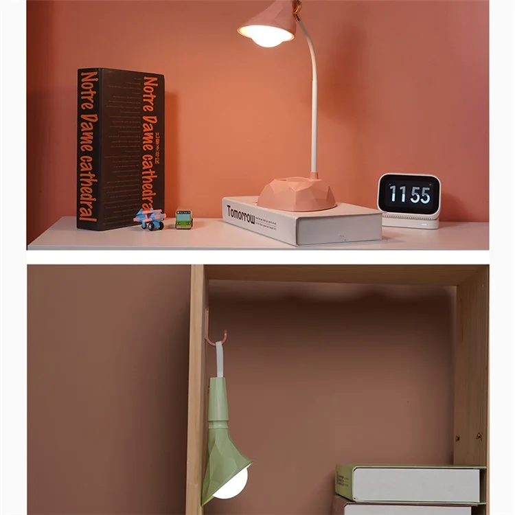 GIVELONG Diamonds Shape Night Light Button Control Portable Desktop Lamp with Strap - Vert