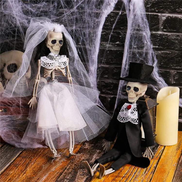 Halloween Skeleton Bride / Groom Statue Hanging Ornaments Haunted House Decor - Groom