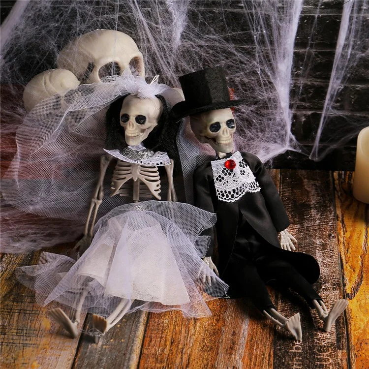 Halloween Skeleton Bride / Groom Statue Hanging Ornaments Haunted House Decor - Groom