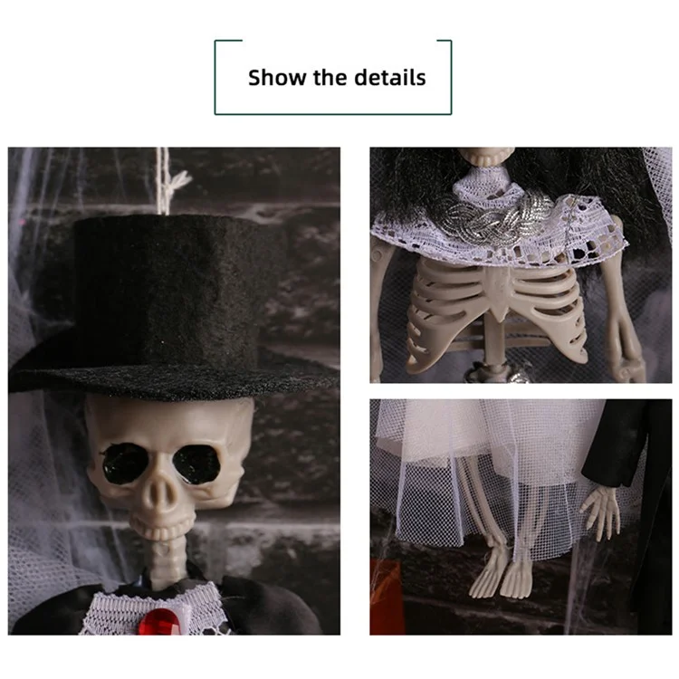 Halloween Skeleton Bride / Groom Statue Hanging Ornaments Haunted House Decor - Groom