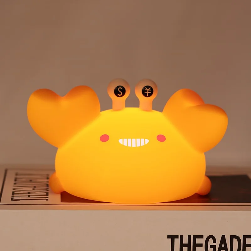 Silicone Night Light Crab-Shaped Bedside Touch Lamp for Room Decor (CE, FCC, ROHS, CPC Certified)