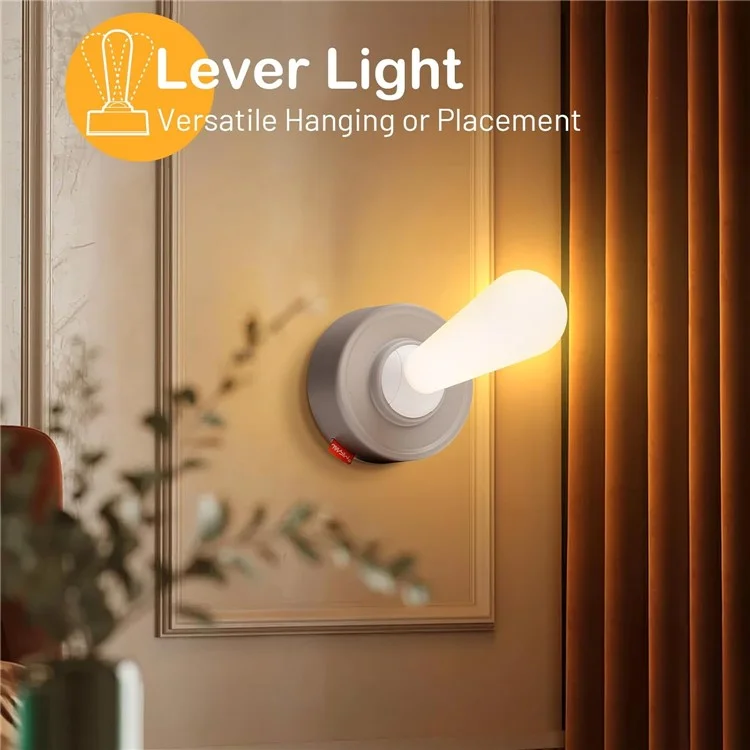 Simple Toggle Lever Switch Small Night Light Creative Corridor Desktop Bedside Lamp - Grey