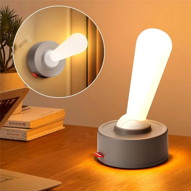 Simple Toggle Lever Switch Small Night Light Creative Corridor Desktop Bedside Lamp - Grey