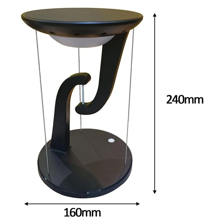 15W Mobile Phone Wireless Charger Suspended Anti-gravity Desk Lamp Atmosphere Night Light - White
