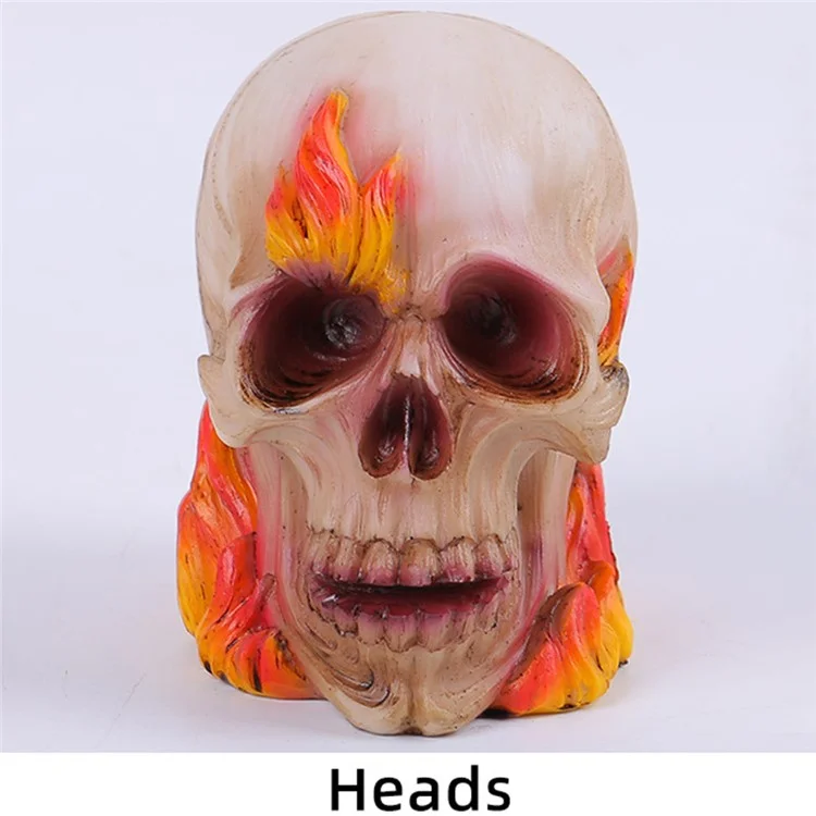 Halloween Desktop Skull Ornements Rose Skull Resin Crafts Horror Atmosphère Décoration - Style Flamme