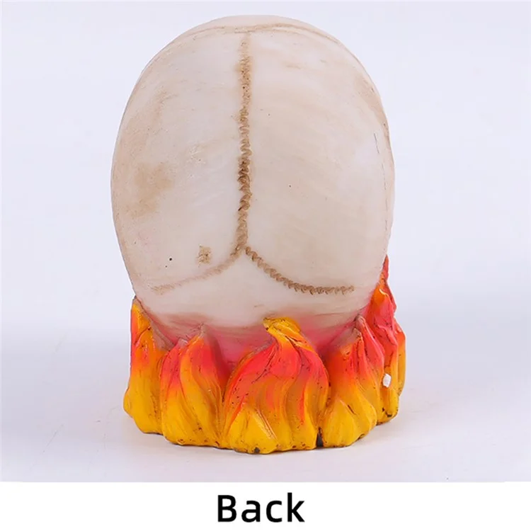 Halloween Desktop Skull Ornements Rose Skull Resin Crafts Horror Atmosphère Décoration - Style Flamme
