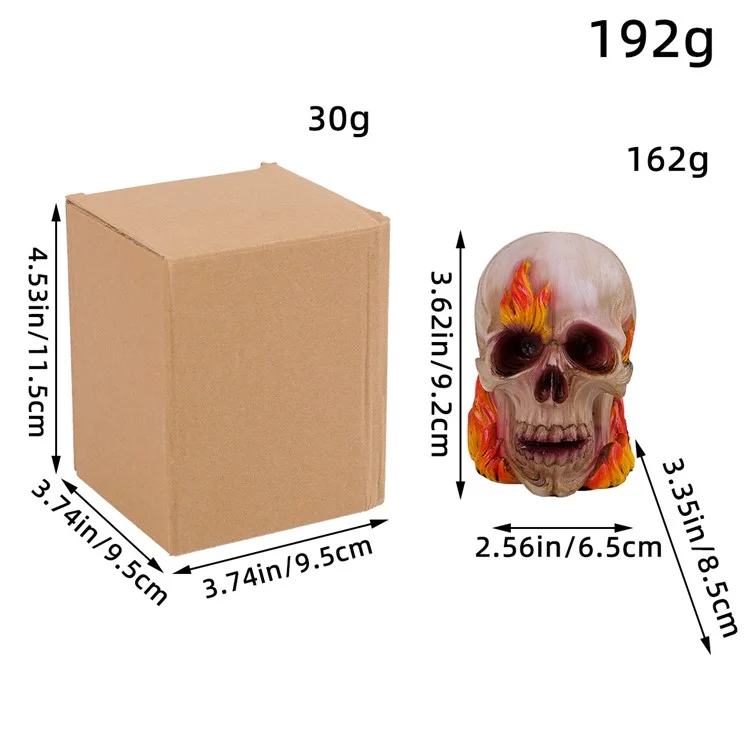 Halloween Desktop Skull Ornements Rose Skull Resin Crafts Horror Atmosphère Décoration - Style Flamme