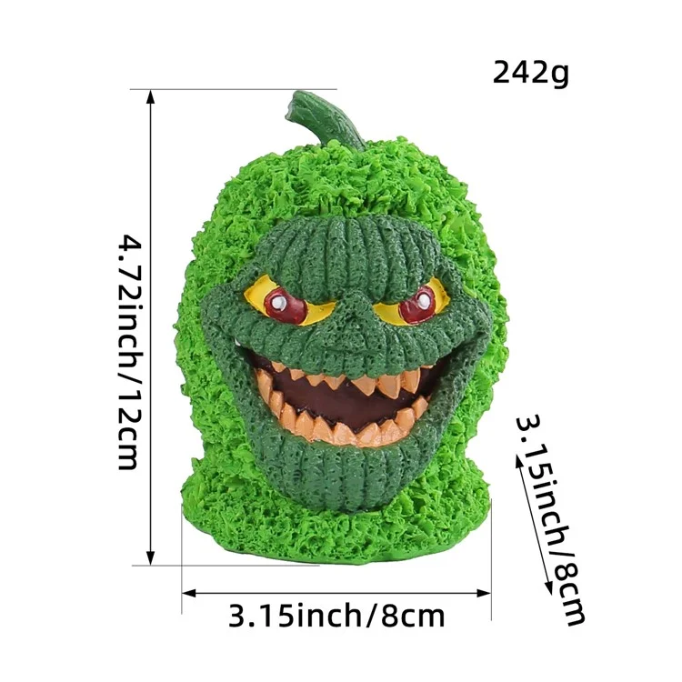 Halloween Desktop Resin Horror Ornamento da tavolo Spaventoso Decorazione Casa Ufficio Decorazione - Zucca verde