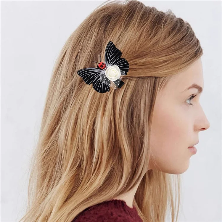 Halloween Skull Butterfly Clips Cosplay Party Batteranpins Accesorios Para el Cabello Pins de Cabello Duckbill