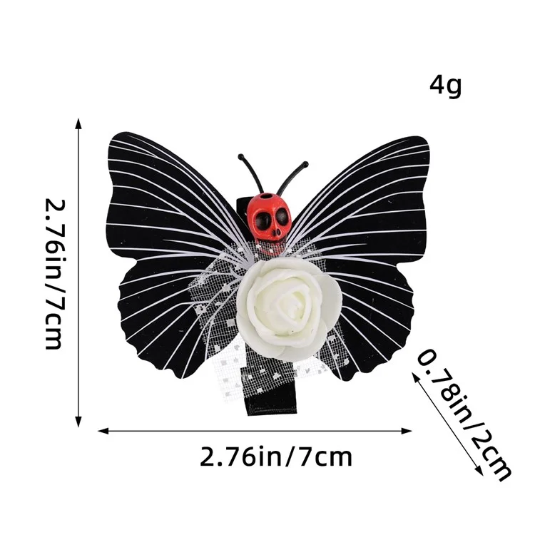 Halloween Skull Butterfly Clips Cosplay Party Batteranpins Accesorios Para el Cabello Pins de Cabello Duckbill