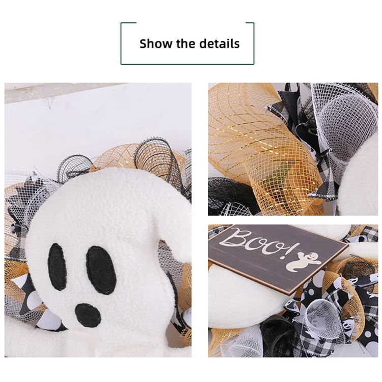 Halloween Wooden Welcome Sign Hanging Sprooky Ghost Boo Letrero Decoración de la Puerta Delantera Decoración de la Puerta Delantera