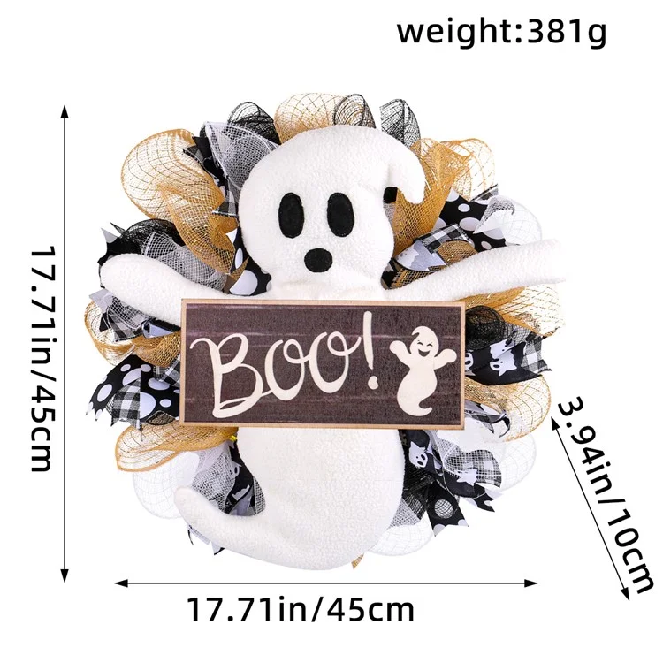Halloween Wooden Welcome Sign Hanging Sprooky Ghost Boo Letrero Decoración de la Puerta Delantera Decoración de la Puerta Delantera