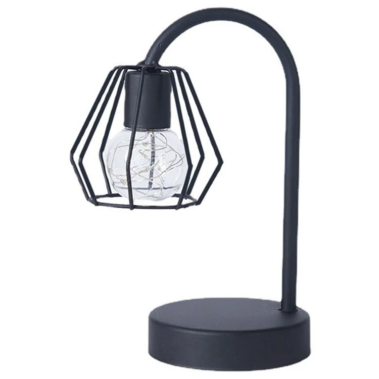 Lâmpada de Arte de Ferro com Formato de Gota d'Água Luz Quente Decoração Doméstica Enfeite Luz Noturna para Cabeceira - Gota d'Água / Preto