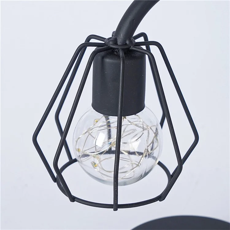 Lâmpada de Arte de Ferro com Formato de Gota d'Água Luz Quente Decoração Doméstica Enfeite Luz Noturna para Cabeceira - Gota d'Água / Preto