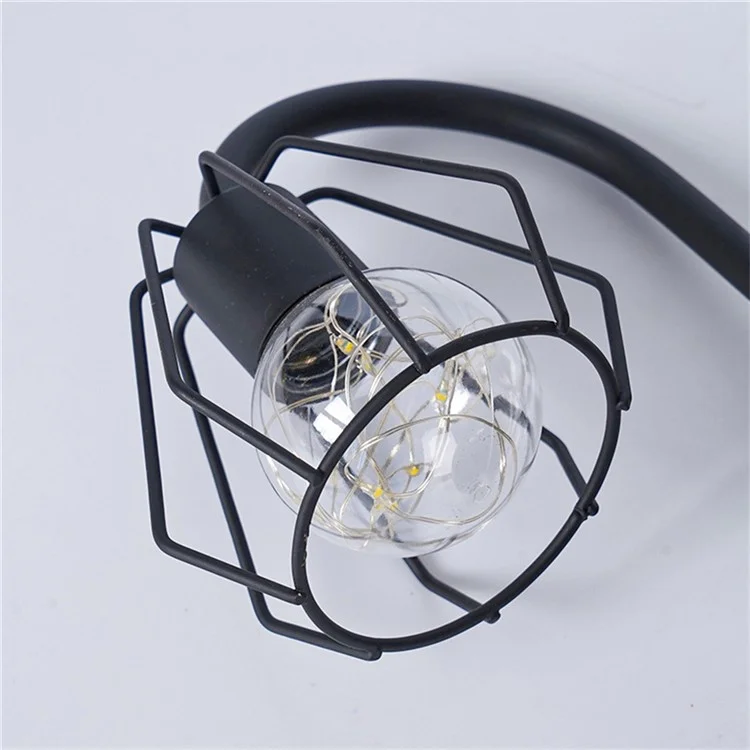 Lâmpada de Arte de Ferro com Formato de Gota d'Água Luz Quente Decoração Doméstica Enfeite Luz Noturna para Cabeceira - Gota d'Água / Preto