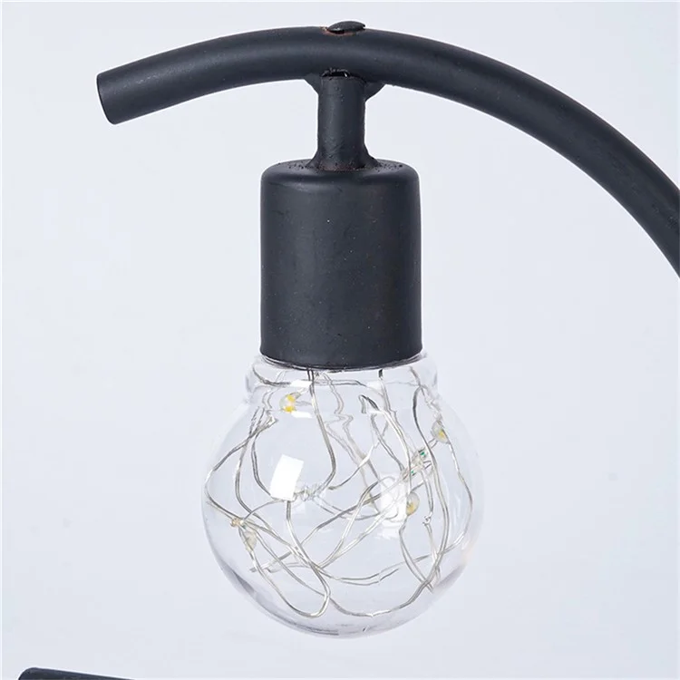 Lâmpada de Arte de Ferro com Formato de Gota d'Água Luz Quente Decoração Doméstica Enfeite Luz Noturna para Cabeceira - Gota d'Água / Preto