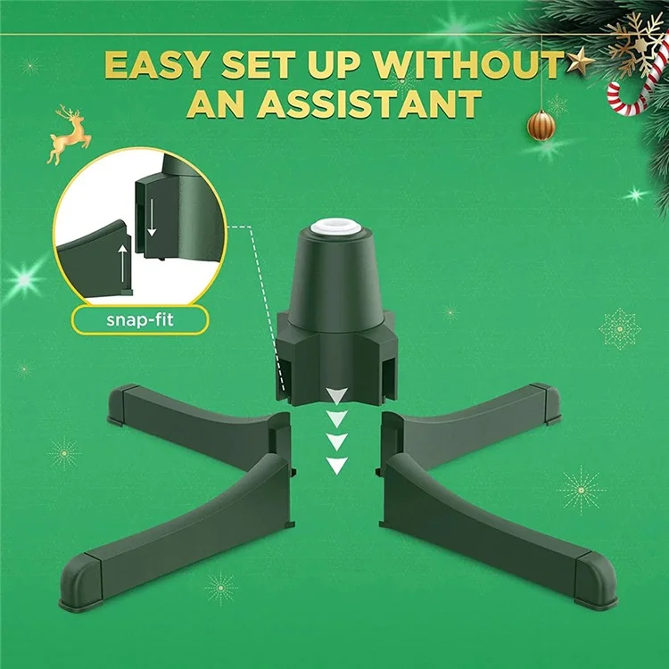 Christmas Tree Electric Rotating Base Plastic Christmas Tree 360-Degree Rotating Stand - EU Plug