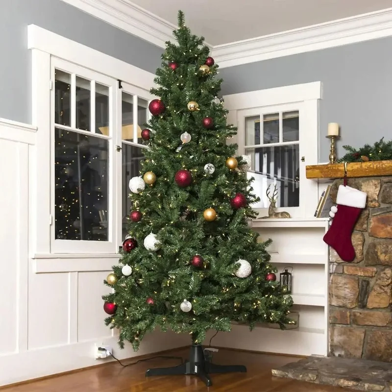 Christmas Tree Electric Rotating Base Plastic Christmas Tree 360-Degree Rotating Stand - US Plug