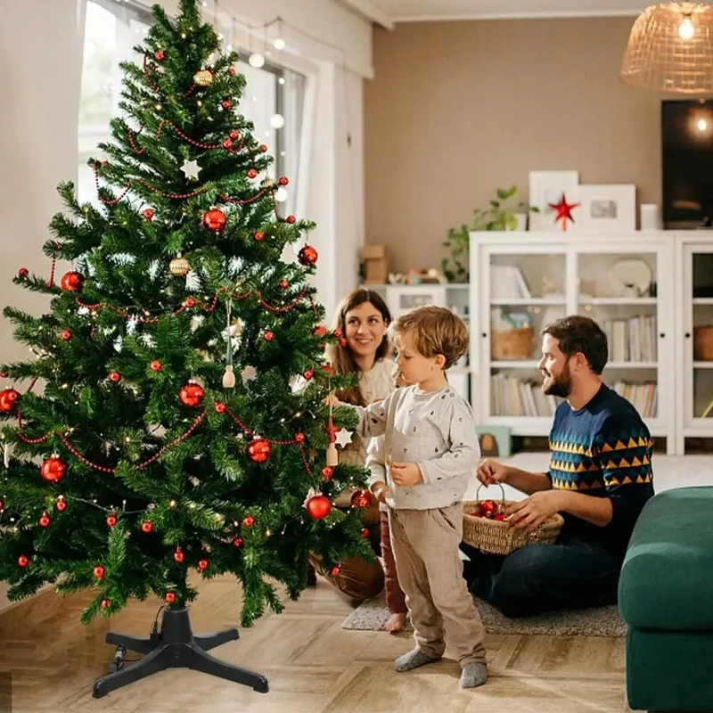 Christmas Tree Electric Rotating Base Plastic Christmas Tree 360-Degree Rotating Stand - US Plug