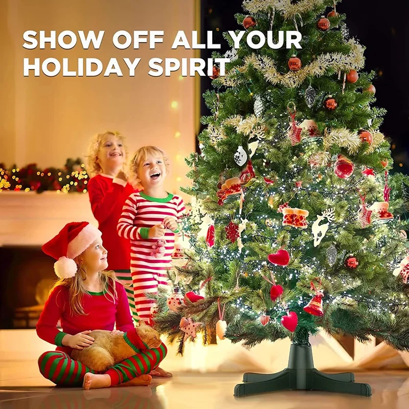 Christmas Tree Electric Rotating Base Plastic Christmas Tree 360-Degree Rotating Stand - US Plug