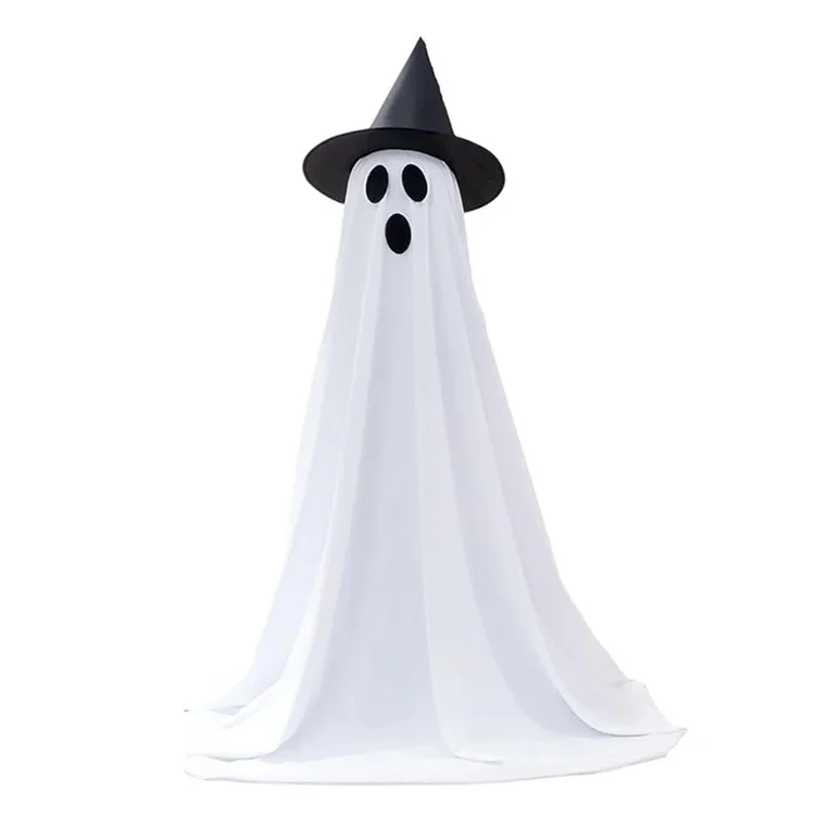 Décoration de Fantômes Extérieurs D'halloween Avec Lumières à Cordes, Hauteur Réglable Pour la Porte D'entrée, le Porche et la Cour