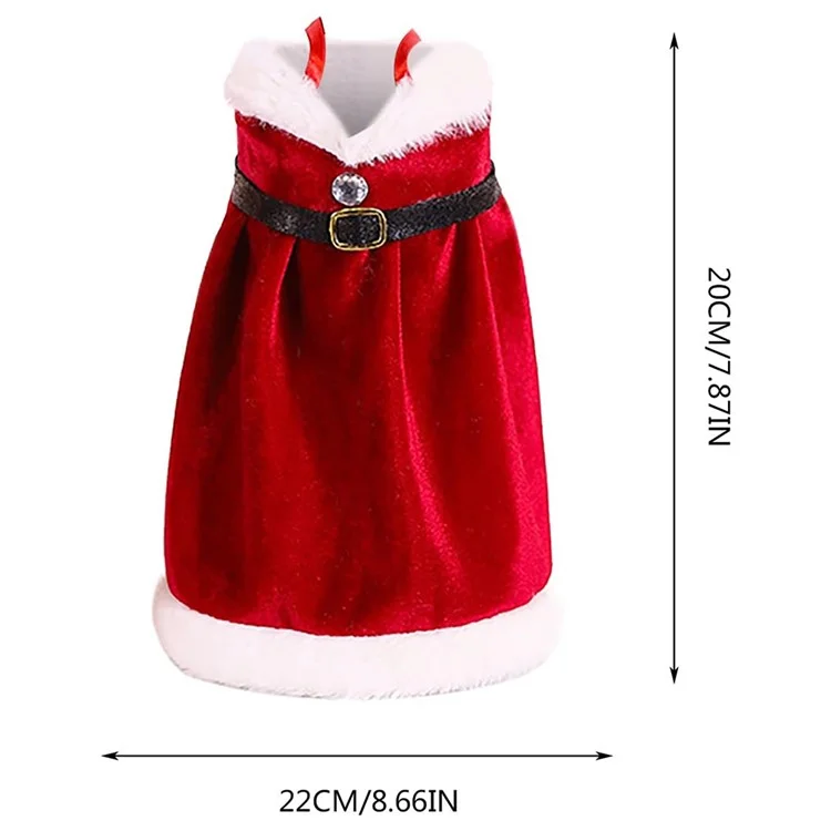 Velvet Wine Bottle Cover Santa Red Wine Bottle Sweater Cover with Belt Set for Christmas Party - Dress