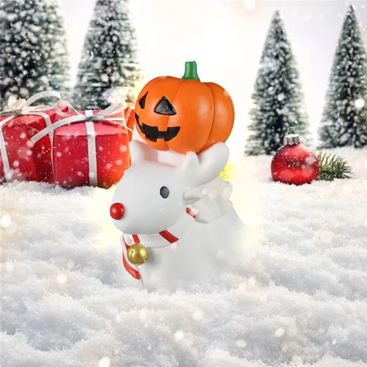 Halloween Christmas Cute Small Ornaments Decorative Pumpkin Knight Reindeer Desktop Ornaments Decoration