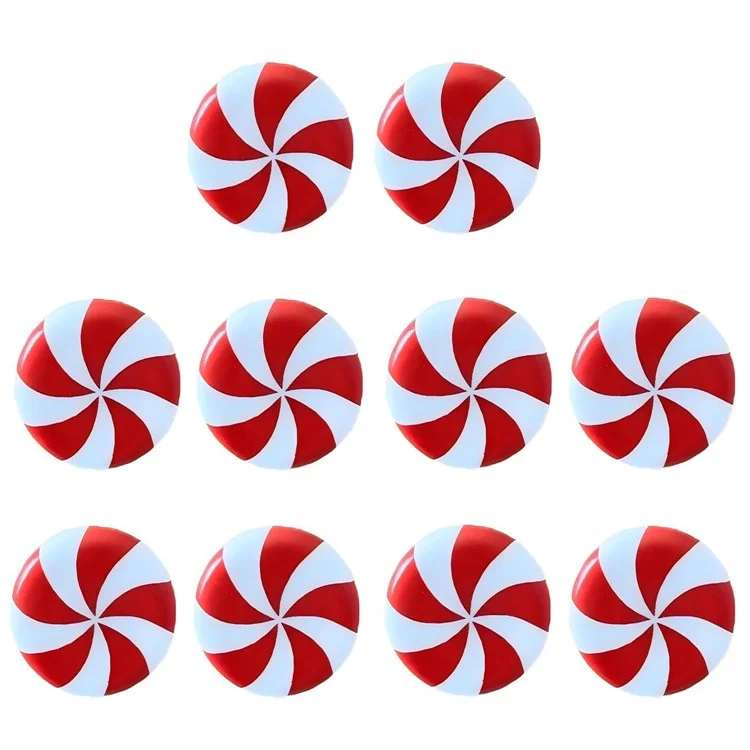 10pcs Christmas Silicone Red And White Candy Cabines Capas Decorações de Natal Para Cozinha, Sala de Estar e Armários de Quarto