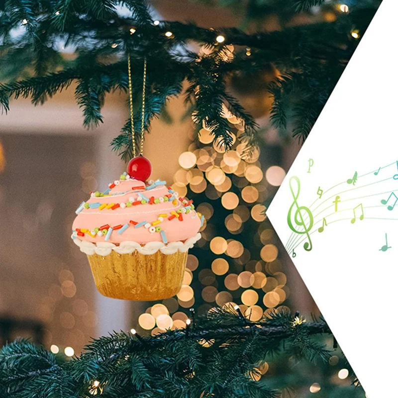 Christmas Cupcake Ornaments Christmas Tree Hanging Dessert Ornament Xmas Tree Pendant Decor