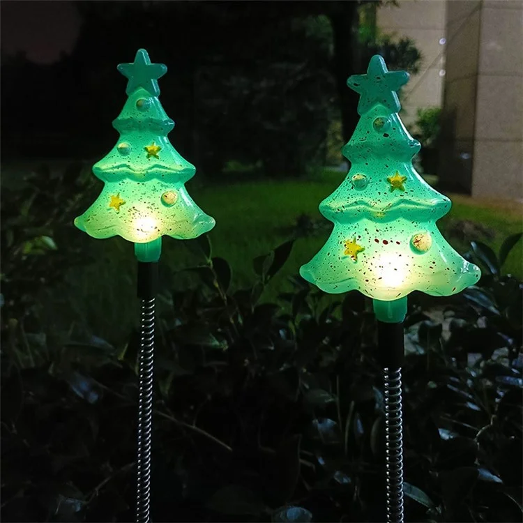3pcs / Definir Árvore de Natal Gnome Santa Swing Plugue de Solar Lâmpada Solar Decoração de Jardim de Férias