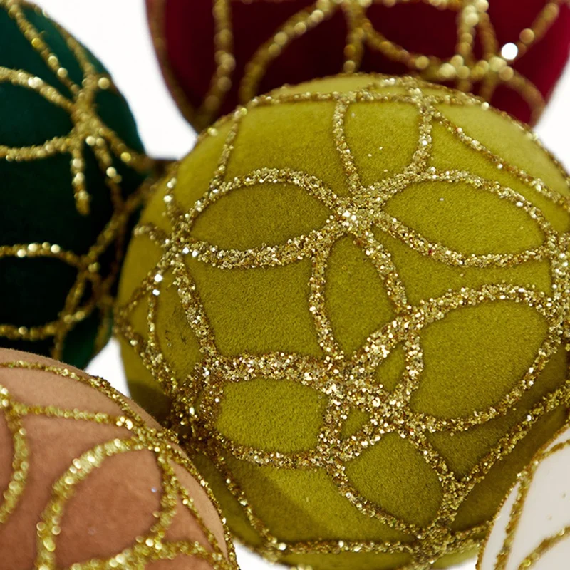 4pcs 6cm Eletroplacou Ball Christmas Ball Reutilable Natal Tree Pendurou Ornamento - Estilo A+preto