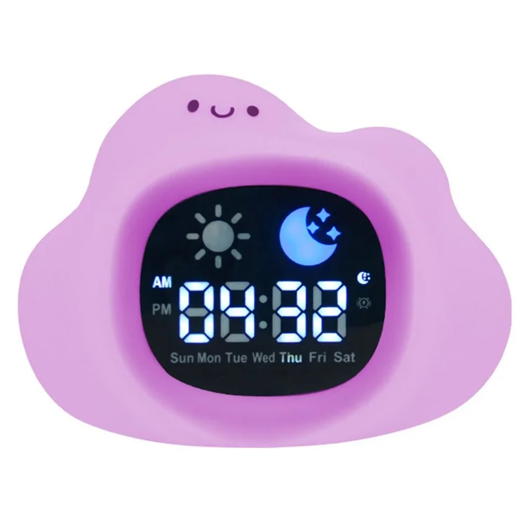 JL-820 Cartoon Cloud Shape White Noise Alarm Clock Sleep Bedside Lamp Tap Control Night Light