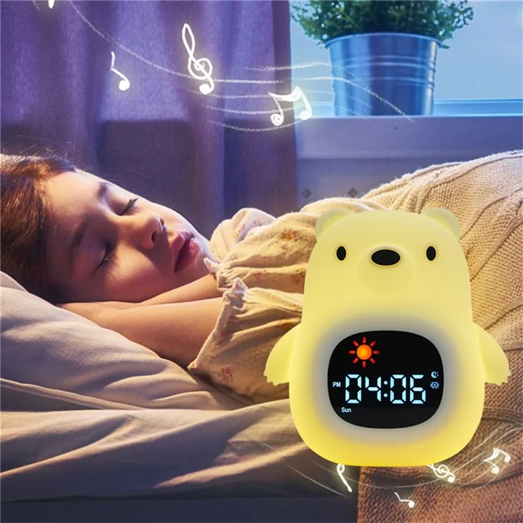 JL-821 Weißbärenform Weißer Geräusch Wecker Schlaf Nachtlampe Tap Steuer Nachtlicht