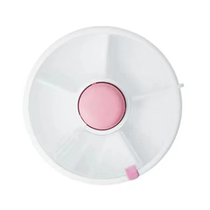 Rotating Snackle Storage Box Container 5 Grid Divided Rotating Serving Tray with Lid for Picnics, Camping - Green