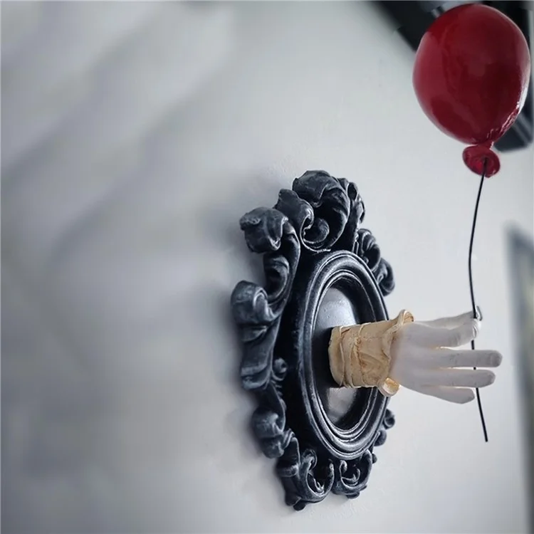 Gothic Resin Wall Art Decoration Ornament 3D Hand Red Ballon Wall Aesthetic Statue