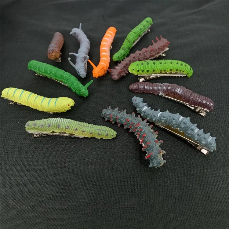 12pcs Halloween Caterpillar Hair Clips 3d Bug be Hair Party Accesorios Para el Cabello Fun
