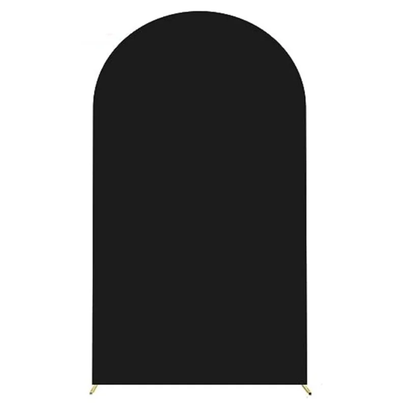 6.6FT 100x200cm U-Shape Backdrop Arch Frame Stand Elastic Cover for Wedding Ceremony Birthday Party - Black