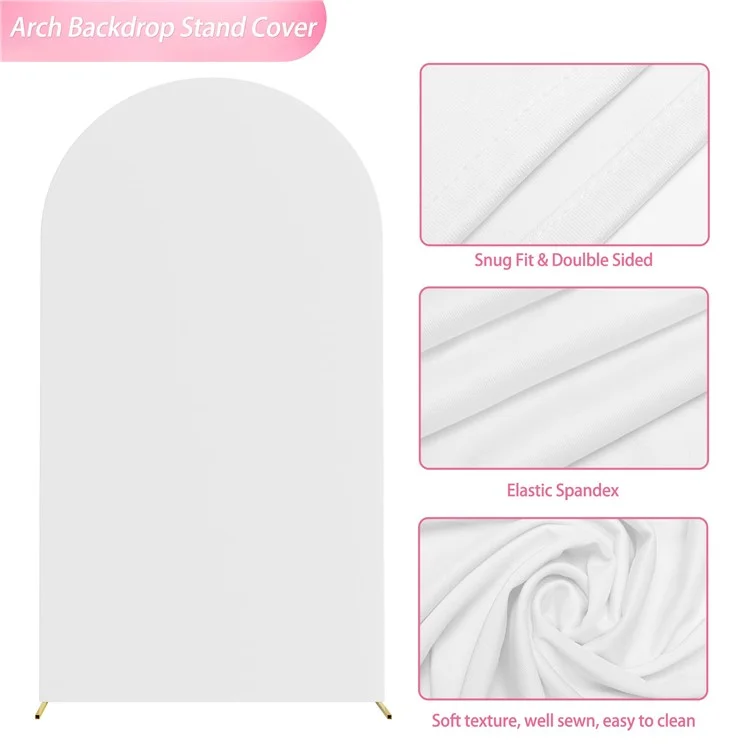 5ft 65x150 cm U-form Backfabrop Bogen Rahmen Ständer Elastizitätscover Für Hochzeitszeremonie Geburtstagsfeier - Weiß
