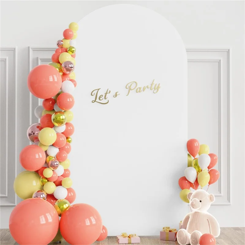 6FT 80x180cm U-Shape Backdrop Arch Frame Stand Elastic Cover for Wedding Ceremony Birthday Party - White