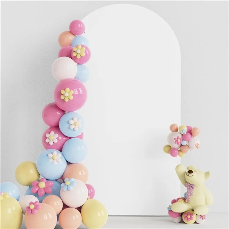 6FT 80x180cm U-Shape Backdrop Arch Frame Stand Elastic Cover for Wedding Ceremony Birthday Party - White