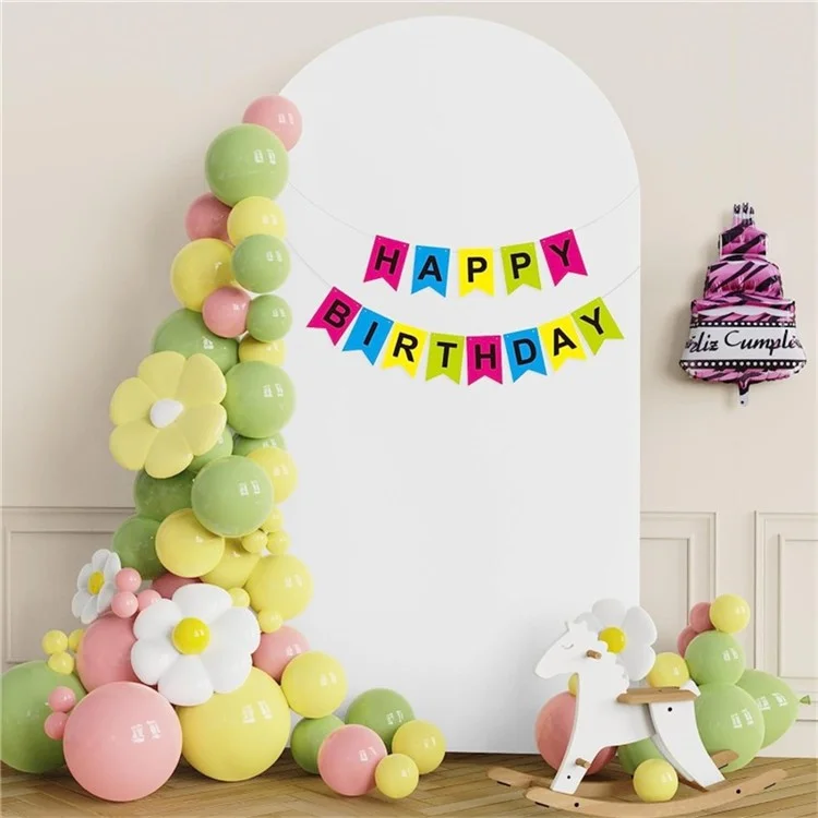6FT 80x180cm U-Shape Backdrop Arch Frame Stand Elastic Cover for Wedding Ceremony Birthday Party - White